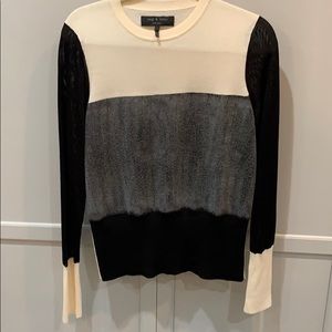 Rag and Bone Marissa Sweater Size L Black/Ivory